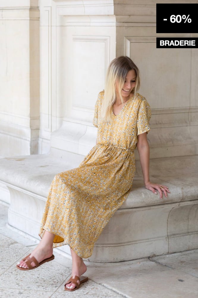 ROBE CLAUDIA ECRU/GOLD