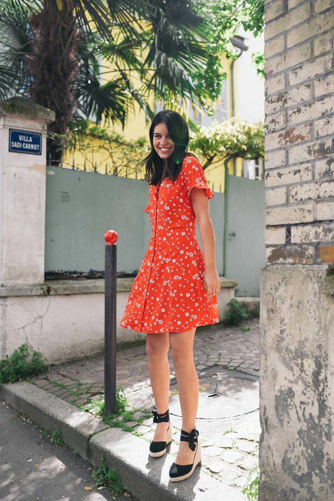 ROBE JANA - FLEURS ROUGE