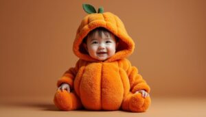 découvrez notre déguisement citrouille pour bébé, un costume halloween original et tout en douceur, parfait pour célébrer la fête dans le confort et la bonne humeur.