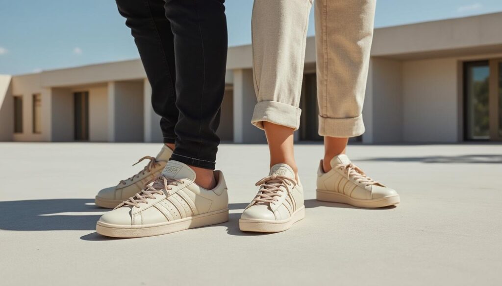 découvrez les chaussures campus beige d'adidas, un modèle tendance pour homme et femme alliant style classique et confort moderne. parfaites pour un look casual et urbain.