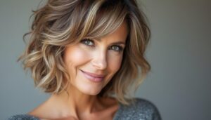 découvrez la coupe de cheveux mi-long dégradé effilé avec frange, parfaite pour les femmes de 50 ans qui souhaitent un style moderne et élégant mettant en valeur leur visage.