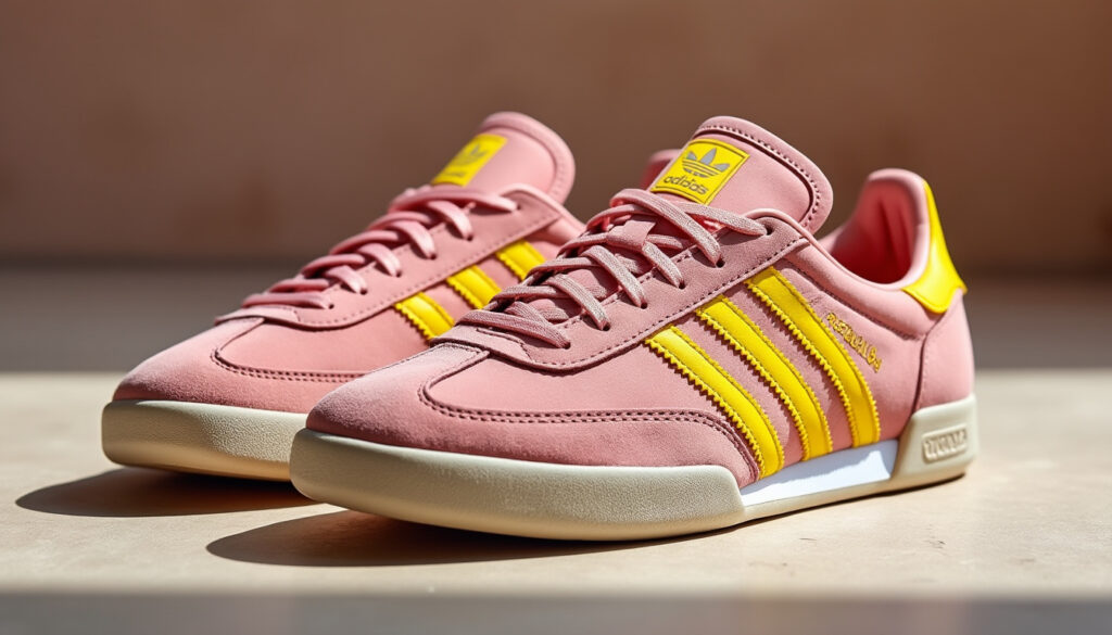 découvrez les adidas spezial rose et jaune, des sneakers alliant confort exceptionnel et style rétro tendance, parfaites pour un look original et dynamique.