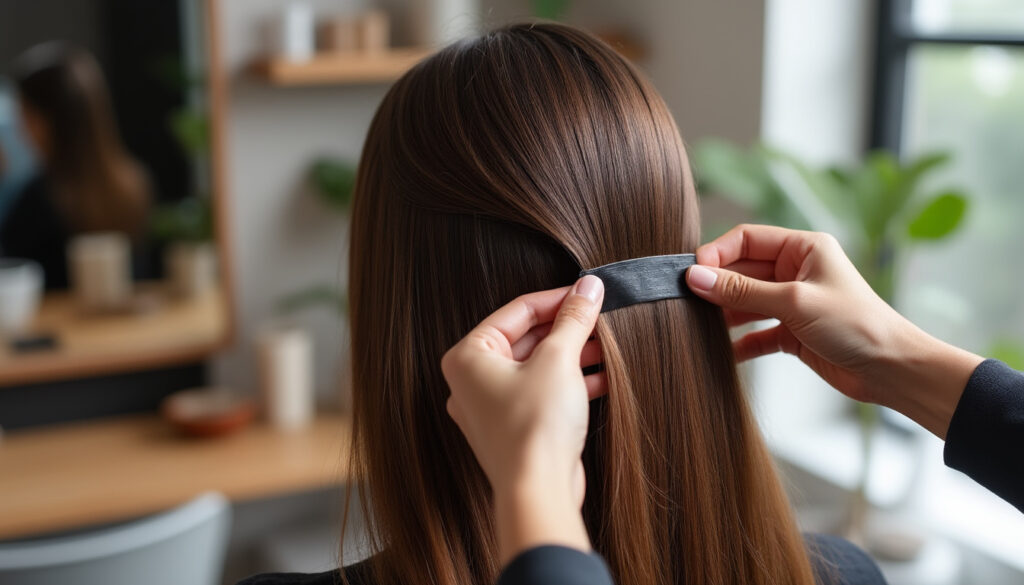 découvrez nos extensions adhésives pour cheveux, faciles à poser et offrant un résultat naturel pour sublimer votre coiffure en un rien de temps.
